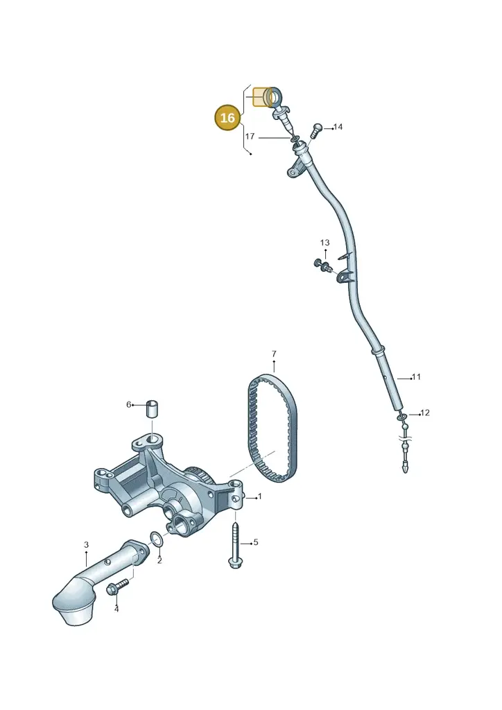 03L115611D — Volkswagen Caravelle (2015-2019) diagram 649115200, position 16