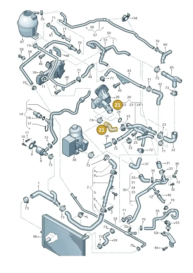 03L121063G — Volkswagen Amarok twin cab (2012-2016) diagram 683121500, position 21