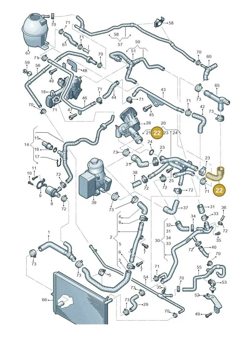 03L121063H — Volkswagen Amarok twin cab (2012-2016) diagram 683121500, position 22