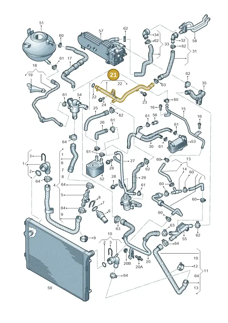 03L121065T — Volkswagen New beetle (2011-2016) diagram 646121340, position 21