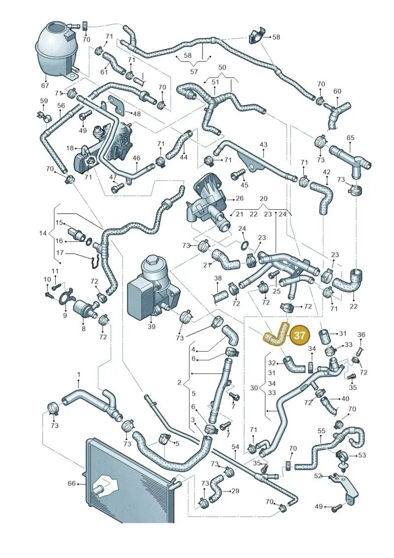 03L121096D — Volkswagen Amarok twin cab (2012-2016) diagram 683121500, position 37
