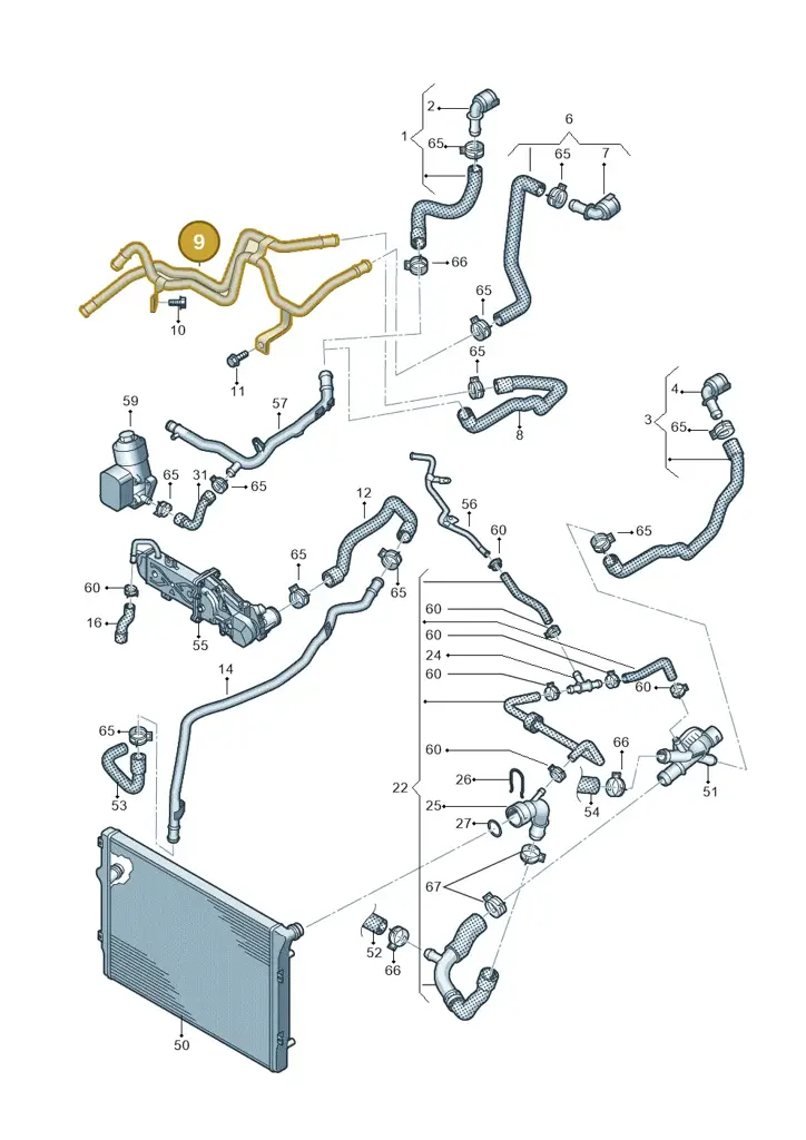 03L121151N — Volkswagen Caddy kombi (2015-2020) diagram 866121360, position 9
