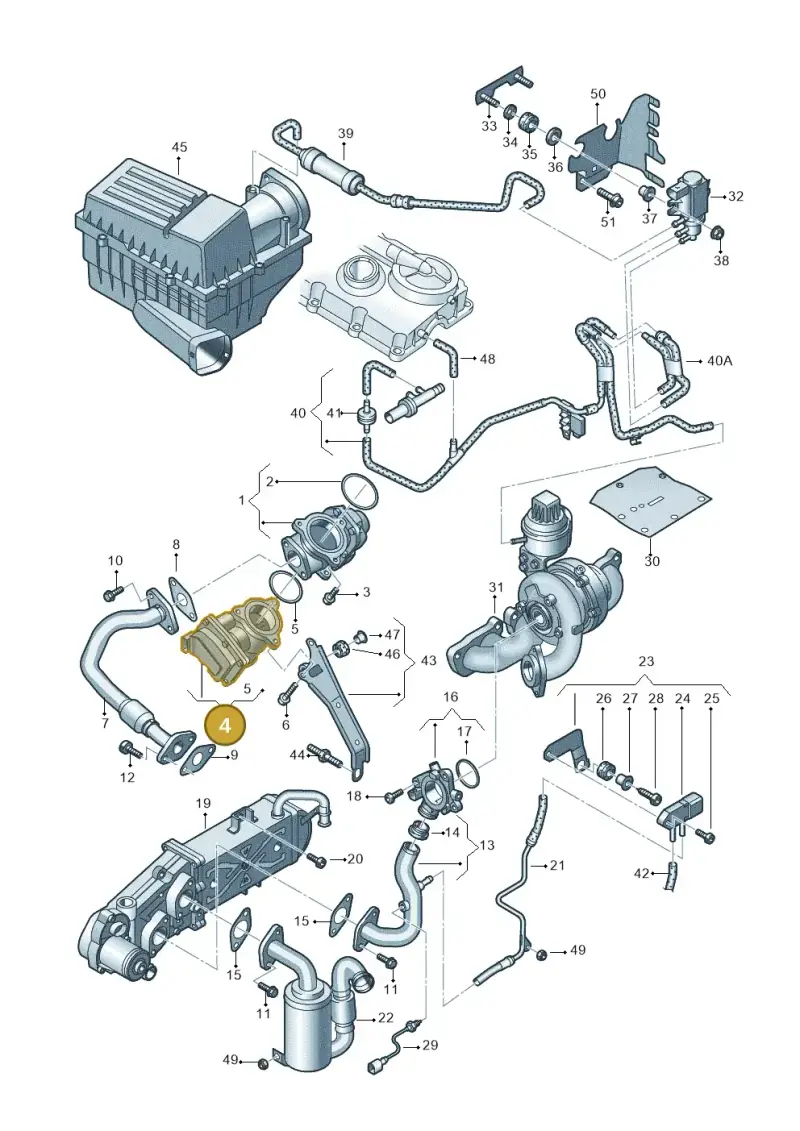 03L128063F — Volkswagen New Passat (2011-2015) diagram 691131450, position 4