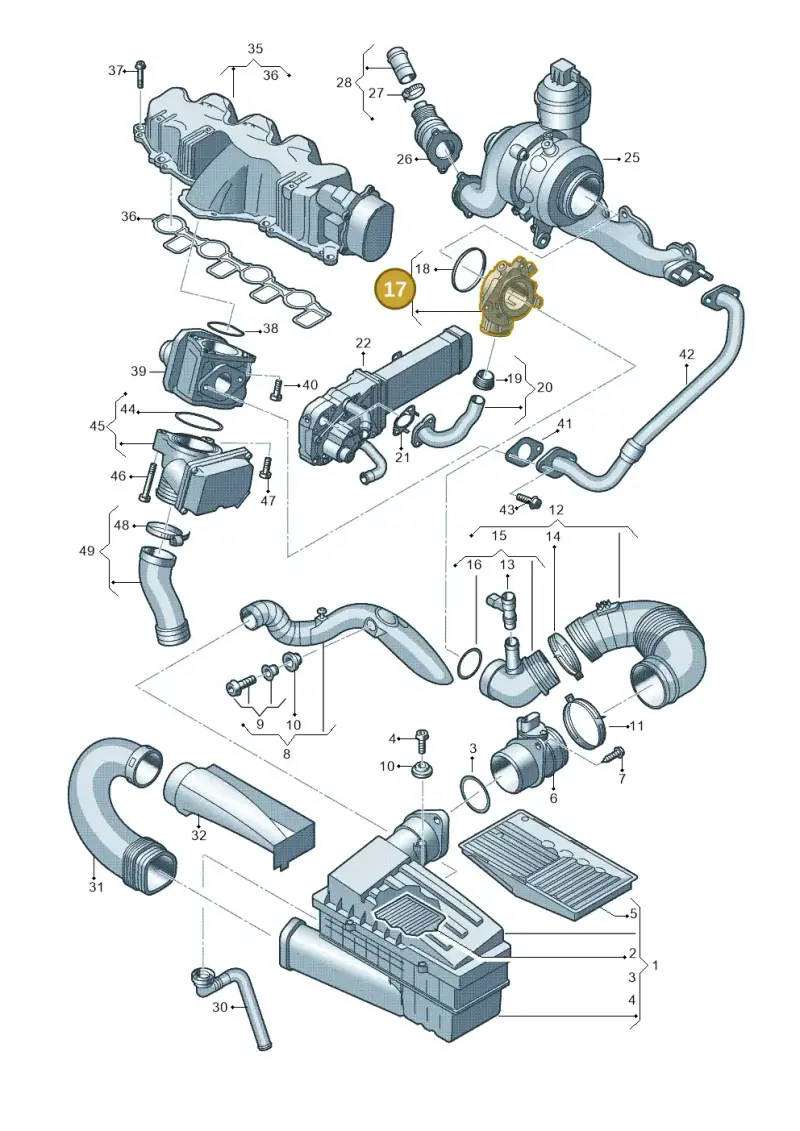 03L129635 — Volkswagen Jetta             "USA"05> (2005-) diagram 646129600, position 17