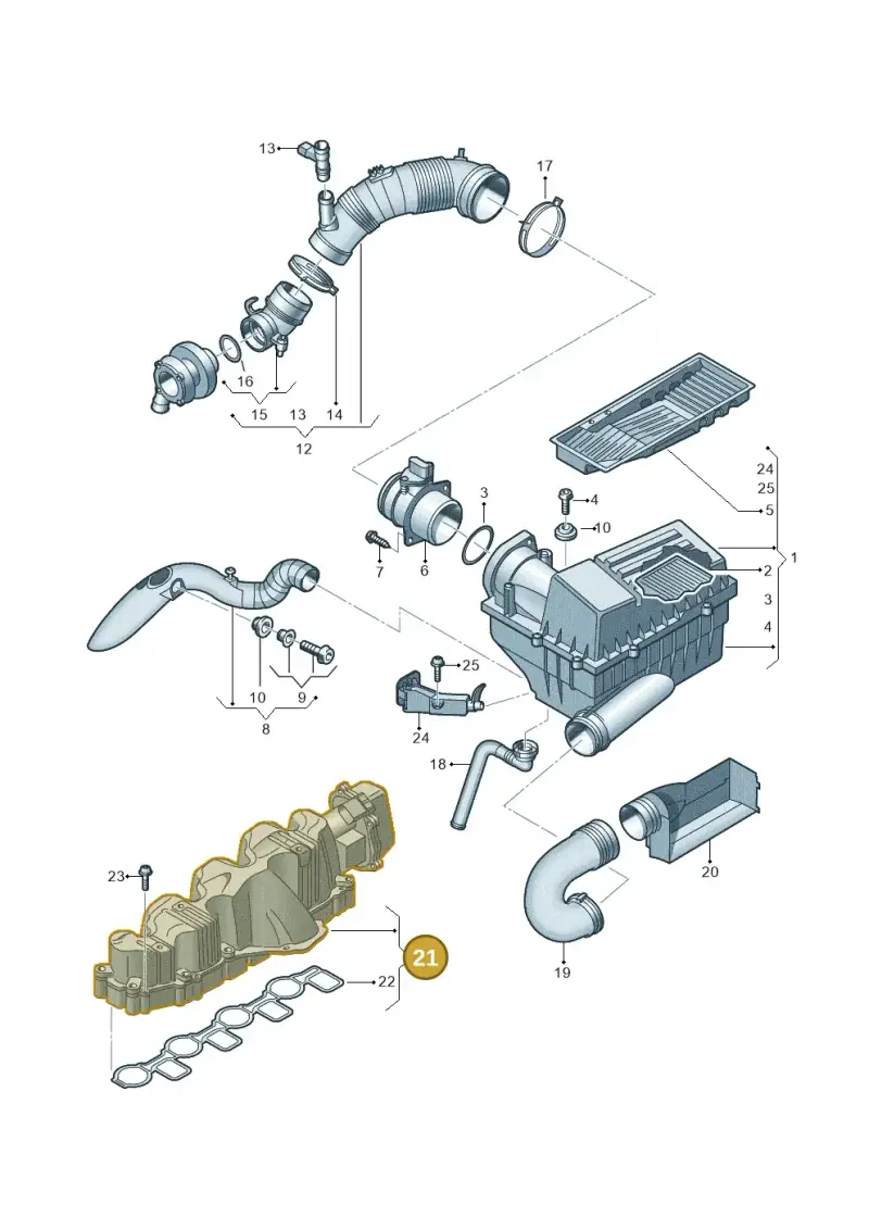 03L129711BC — Volkswagen Jetta (2014-2017) diagram 634129600, position 21