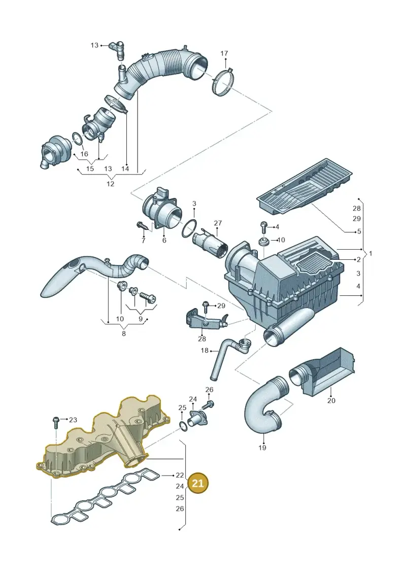 03L129711E — Volkswagen New beetle (2011-2016) diagram 737129410, position 21