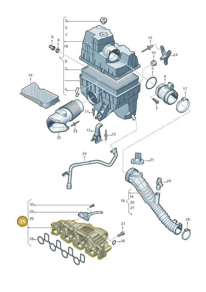03L129711P — Volkswagen Caravelle (2015-2019) diagram 680129200, position 25