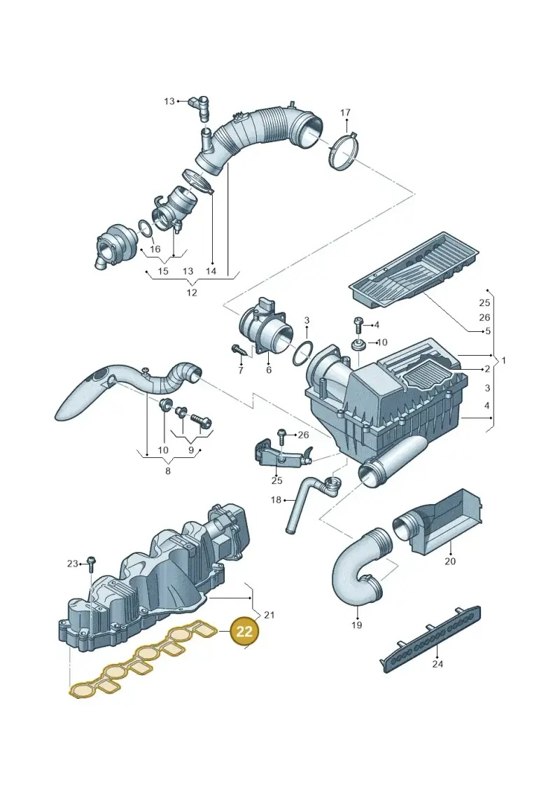 03L129717 — Volkswagen Passat estate (2008-2011) diagram 656129250, position 22