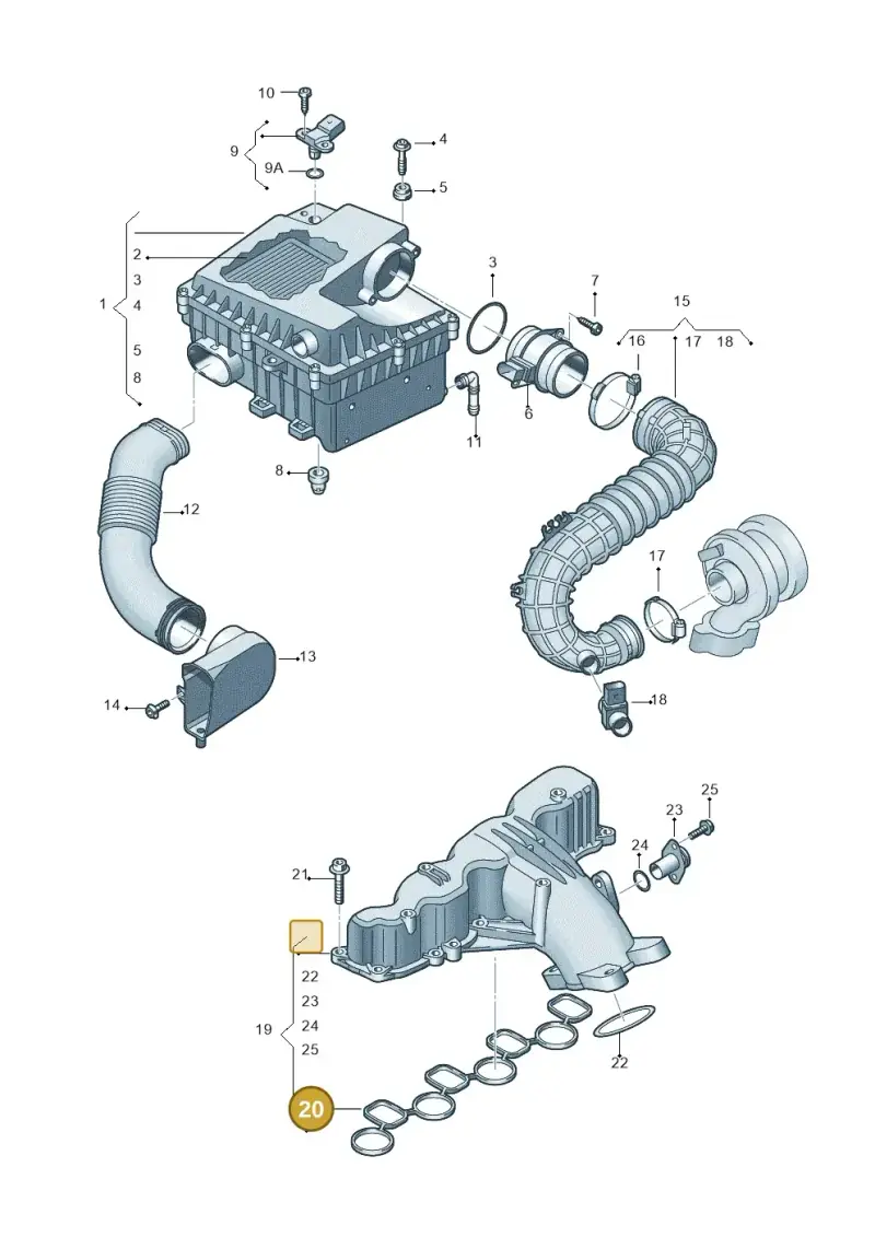 03L129717D — Volkswagen Amarok twin cab (2012-2016) diagram 683129500, position 20