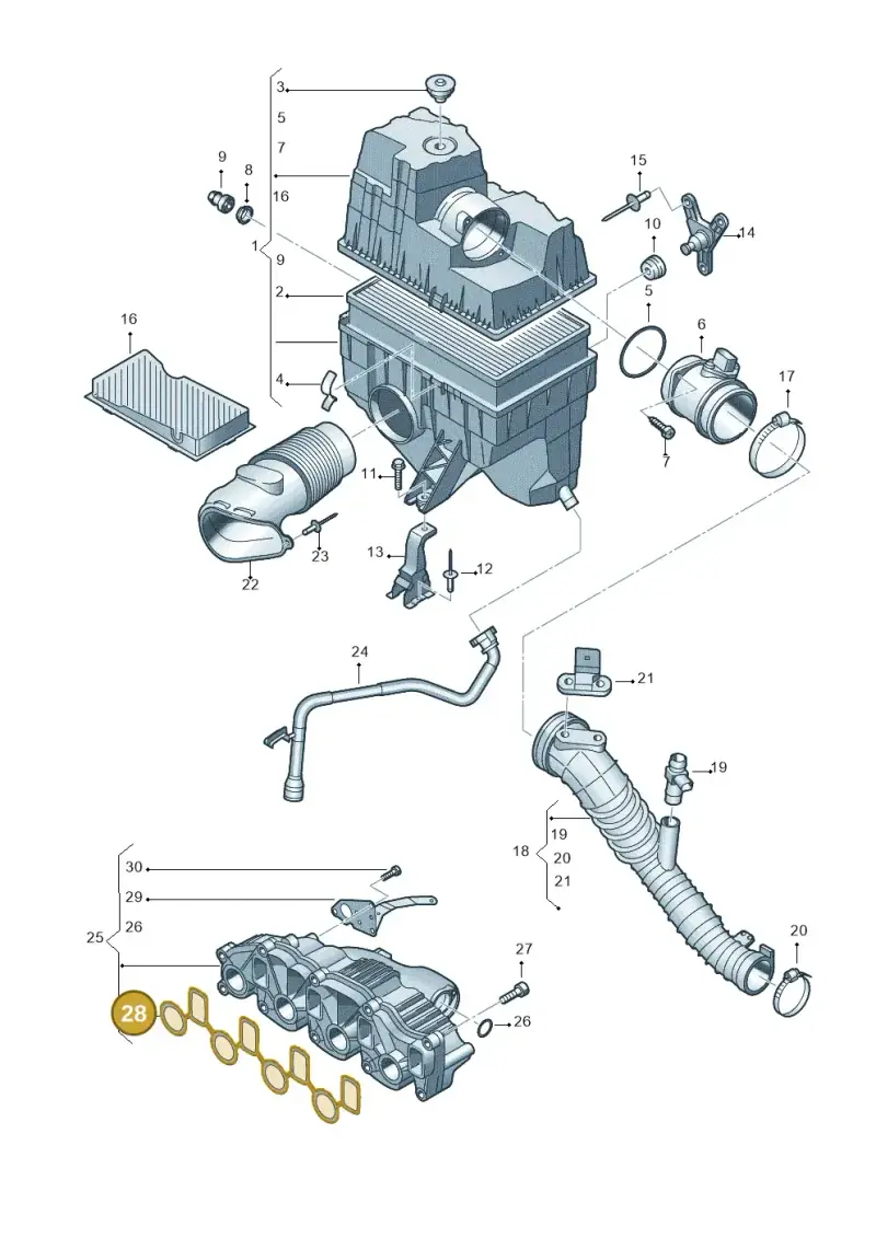 03L129717E — Volkswagen Caravelle (2015-2019) diagram 680129200, position 28