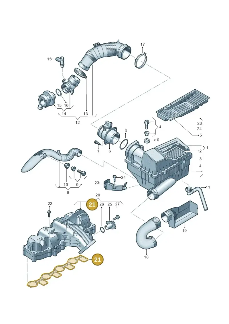 03L129717L — Volkswagen New Passat (2011-2015) diagram 691129015, position 21