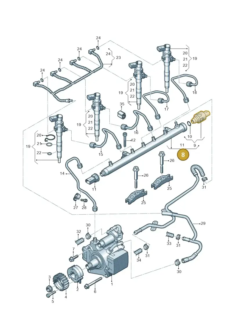 03L130089AA — Volkswagen Passat saloon (2010-2015) diagram 702130300, position 8