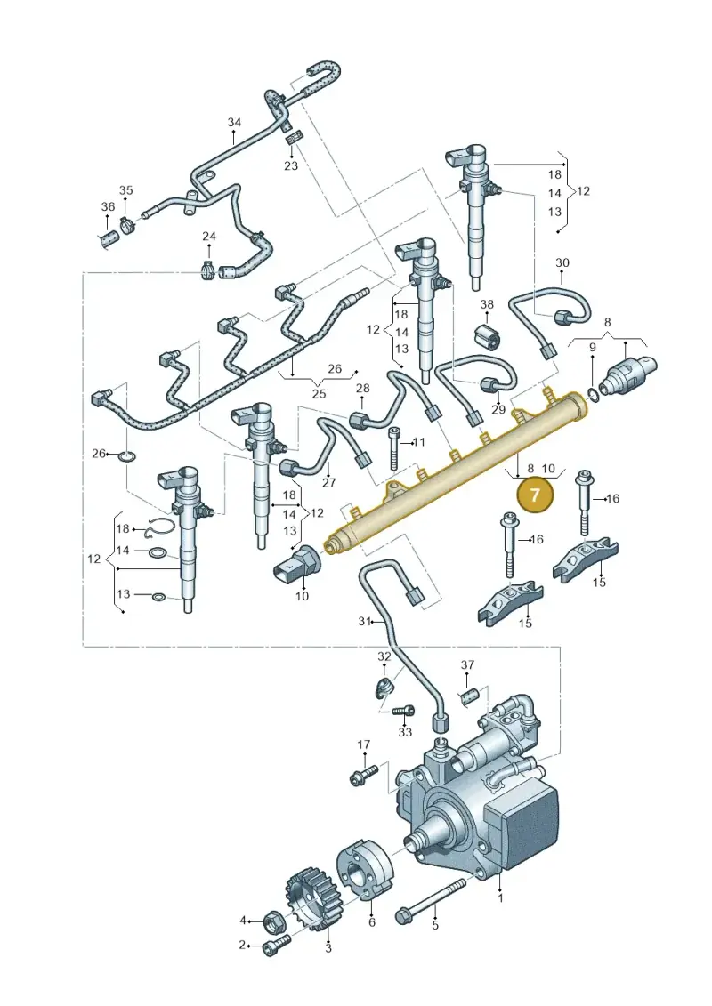 03L130089B — Volkswagen Caddy kombi (2015-2020) diagram 694130300, position 7