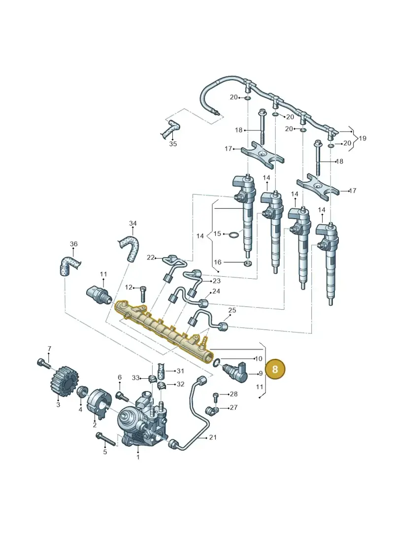 03L130089J — Volkswagen Crafter 35 panel (2011-2016) diagram 722130300, position 8