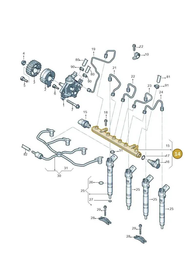 03L130089J — Volkswagen Amarok twin cab (2022-) diagram 683130450, position 14