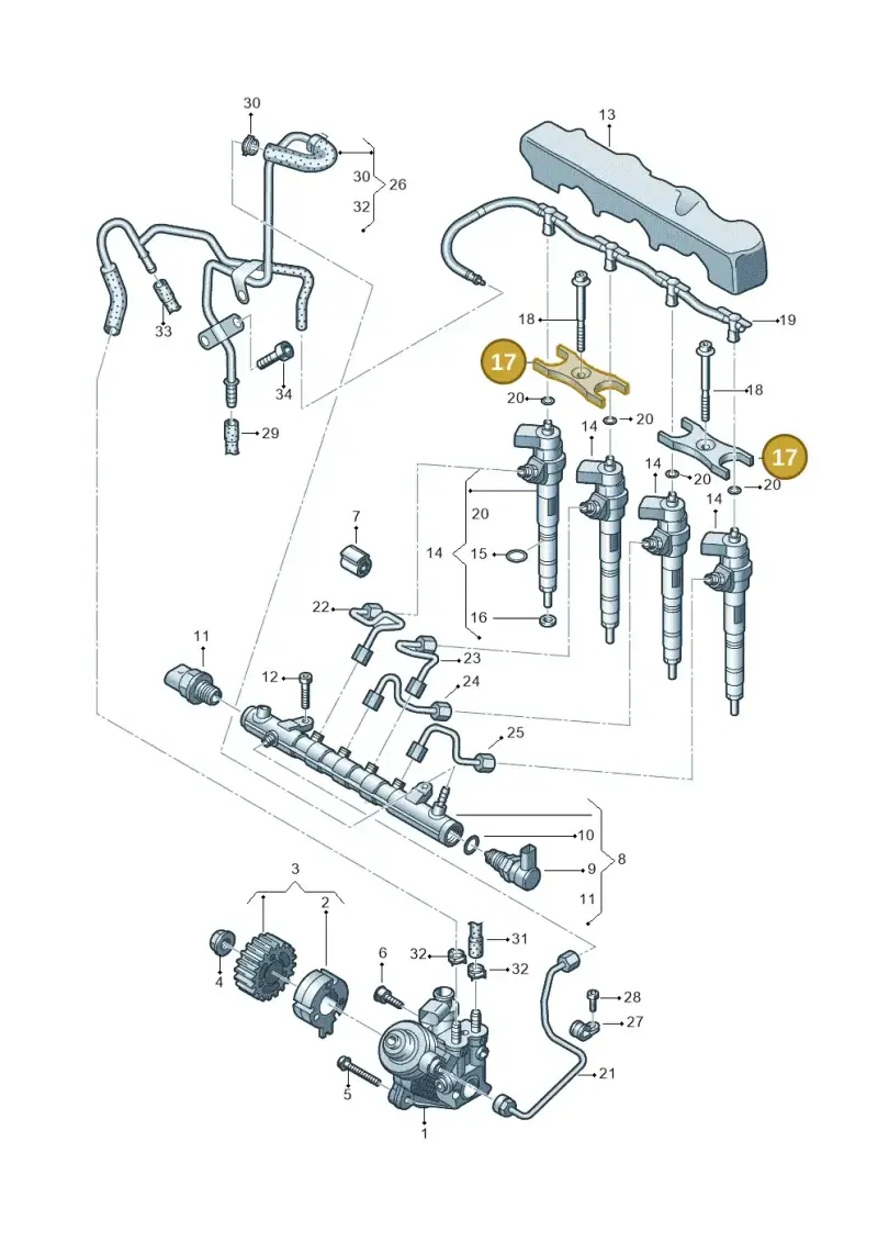 03L130216 — Volkswagen T-Cross 1,0 (2018-2024) diagram 587130000, position 17