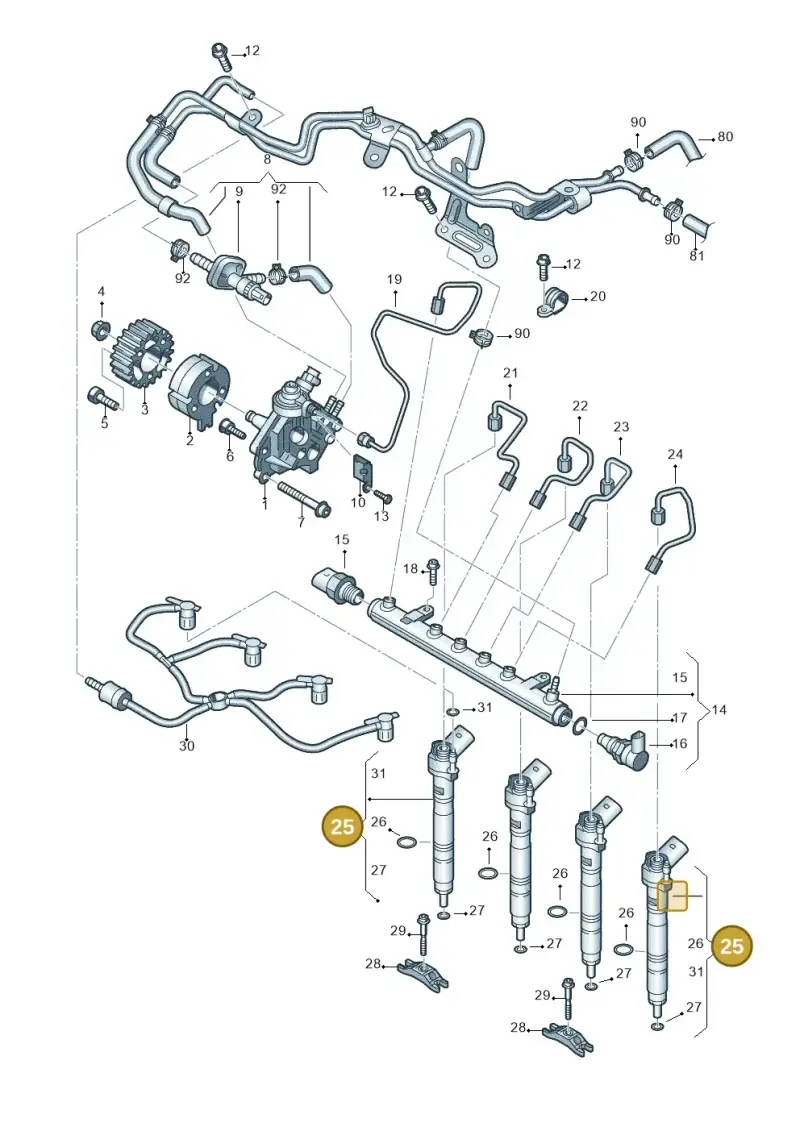 03L130277C — Volkswagen Caravelle (2015-2019) diagram 679130400, position 25