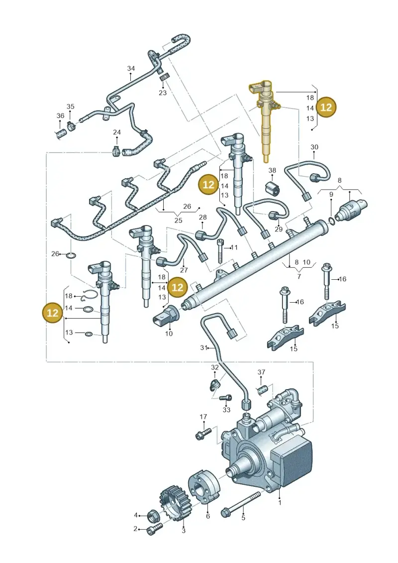 03L130277SX — Volkswagen Caddy kombi (2015-2020) diagram 694130300, position 12