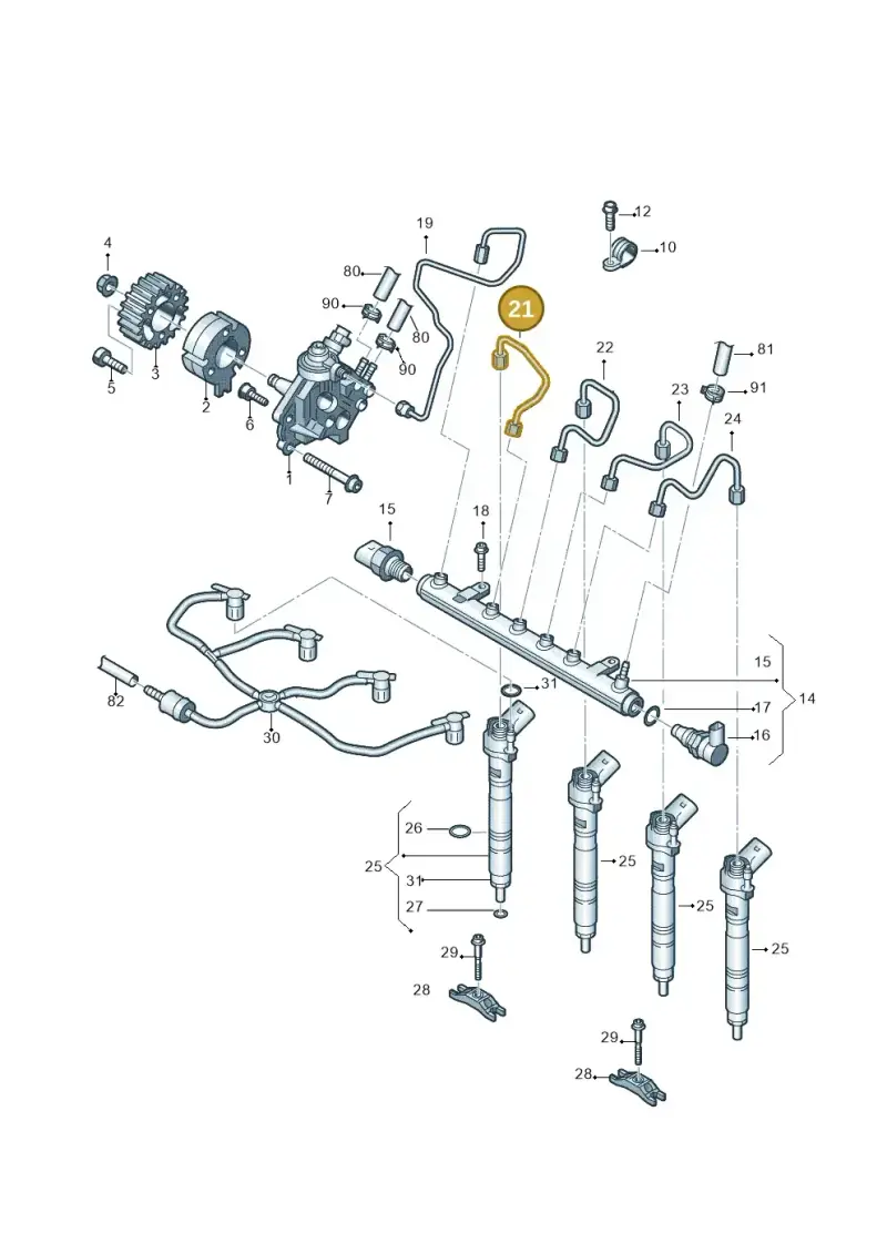 03L130301 — Volkswagen Amarok twin cab (2012-2016) diagram 683130400, position 21