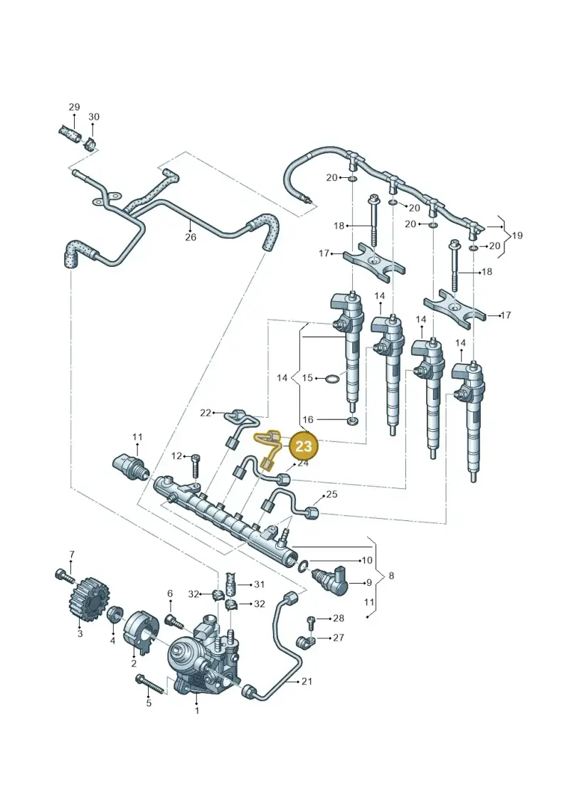 03L130301AA — Volkswagen Golf estate (2009-2013) diagram 634130300, position 23