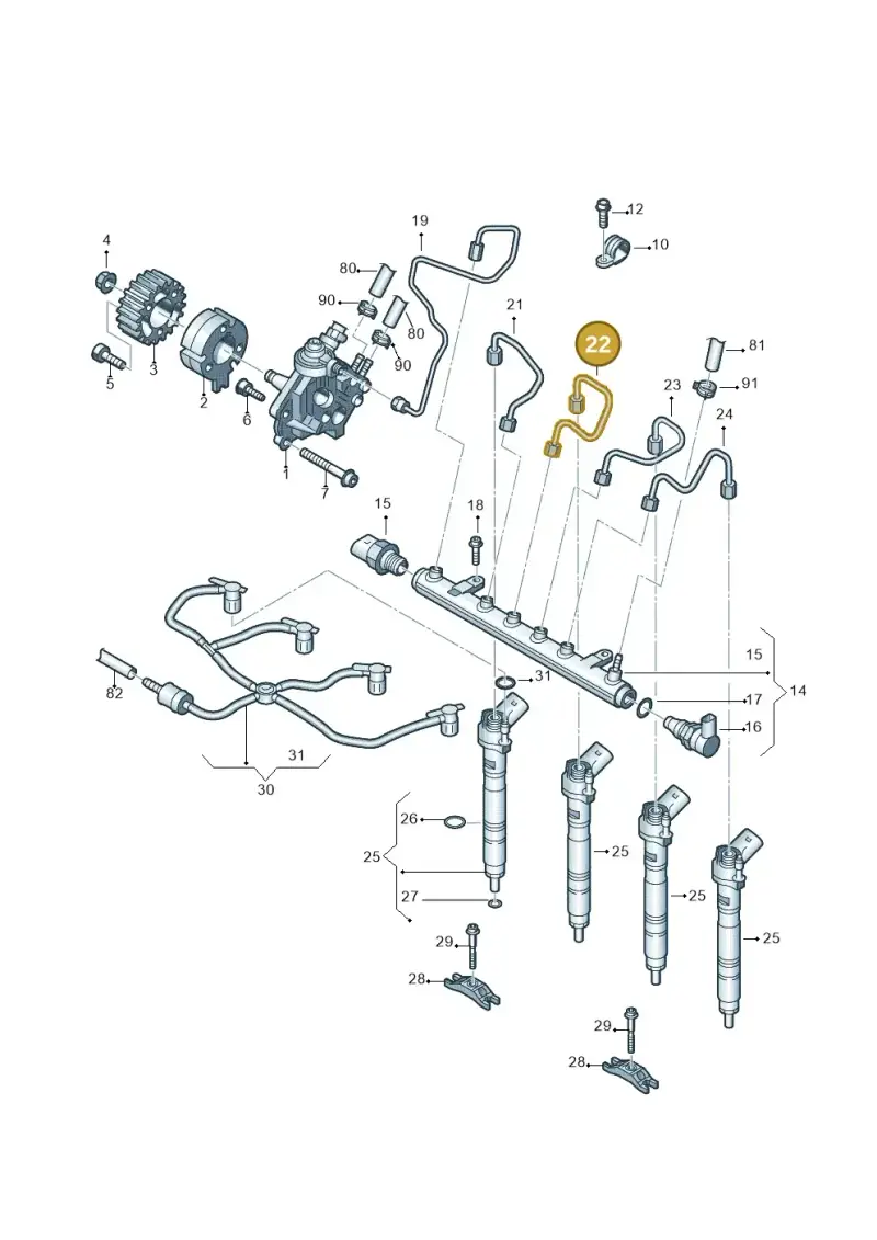 03L130301AA — Volkswagen Amarok twin cab (2009-2012) diagram 683130450, position 22
