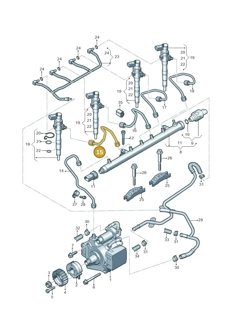 03L130301AM — Volkswagen Passat saloon (2010-2015) diagram 702130300, position 15