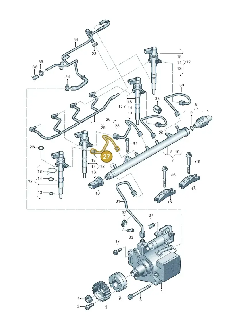 03L130301AM — Volkswagen Caddy kombi (2015-2020) diagram 694130300, position 27