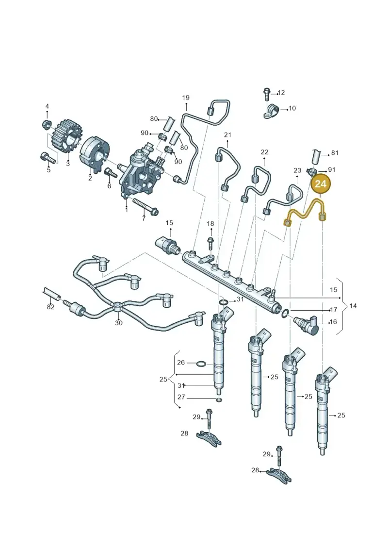 03L130301C — Volkswagen Amarok twin cab (2012-2016) diagram 683130400, position 24