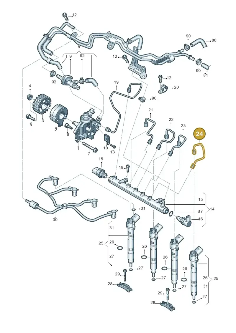 03L130301C — Volkswagen Caravelle (2015-2019) diagram 679130400, position 24