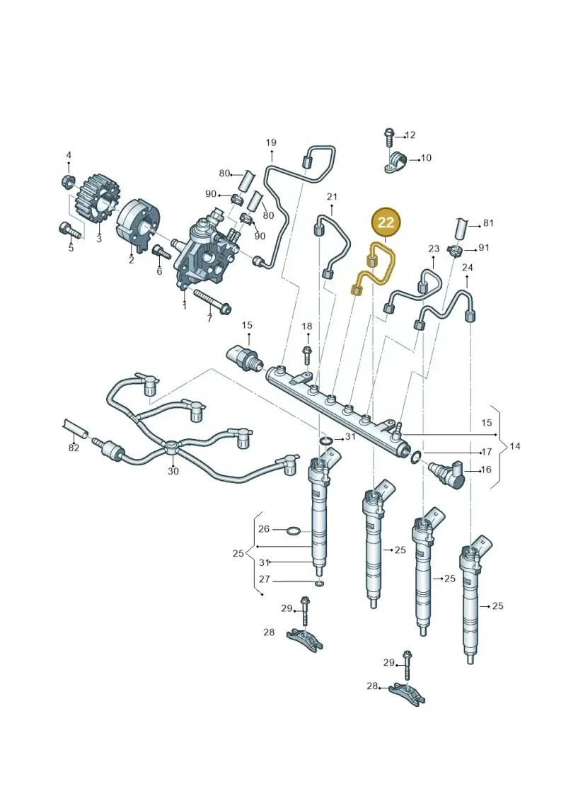 03L130301R — Volkswagen Amarok twin cab (2012-2016) diagram 683130400, position 22