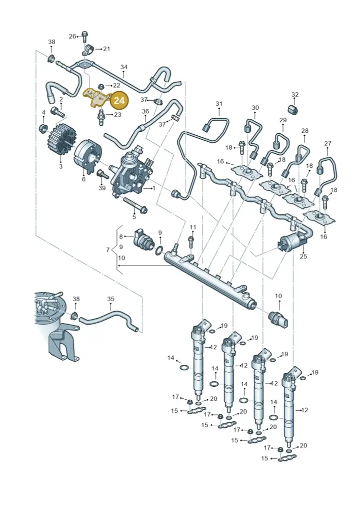 03L130319D — Volkswagen New beetle (2011-2016) diagram 634130400, position 24