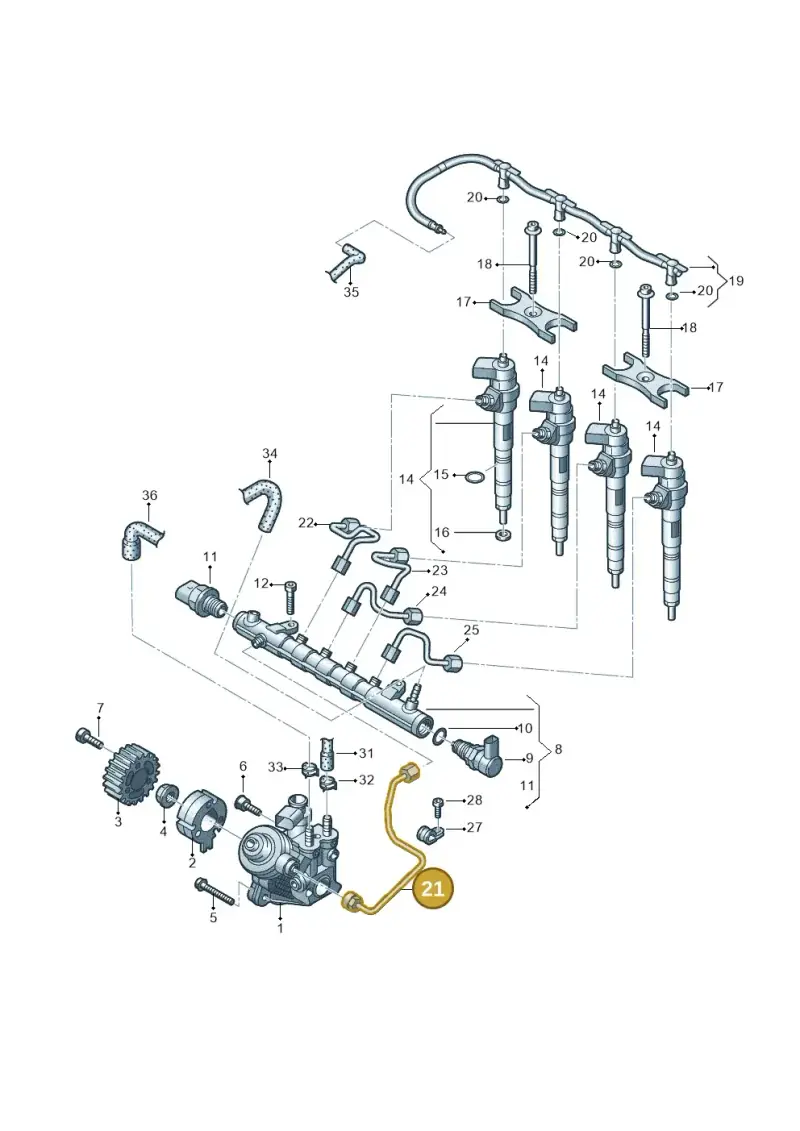 03L130321Q — Volkswagen Crafter 35 panel (2011-2016) diagram 722130300, position 21