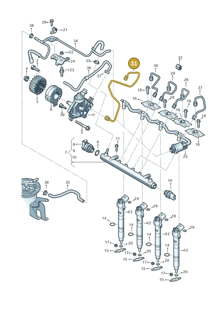 03L130321 — Volkswagen New beetle (2011-2016) diagram 634130400, position 31
