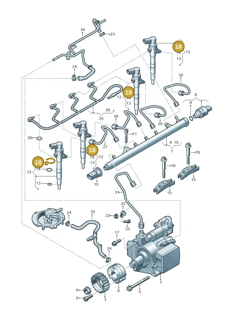 03L130447 — Volkswagen Jetta (2014-2017) diagram 649130300, position 18