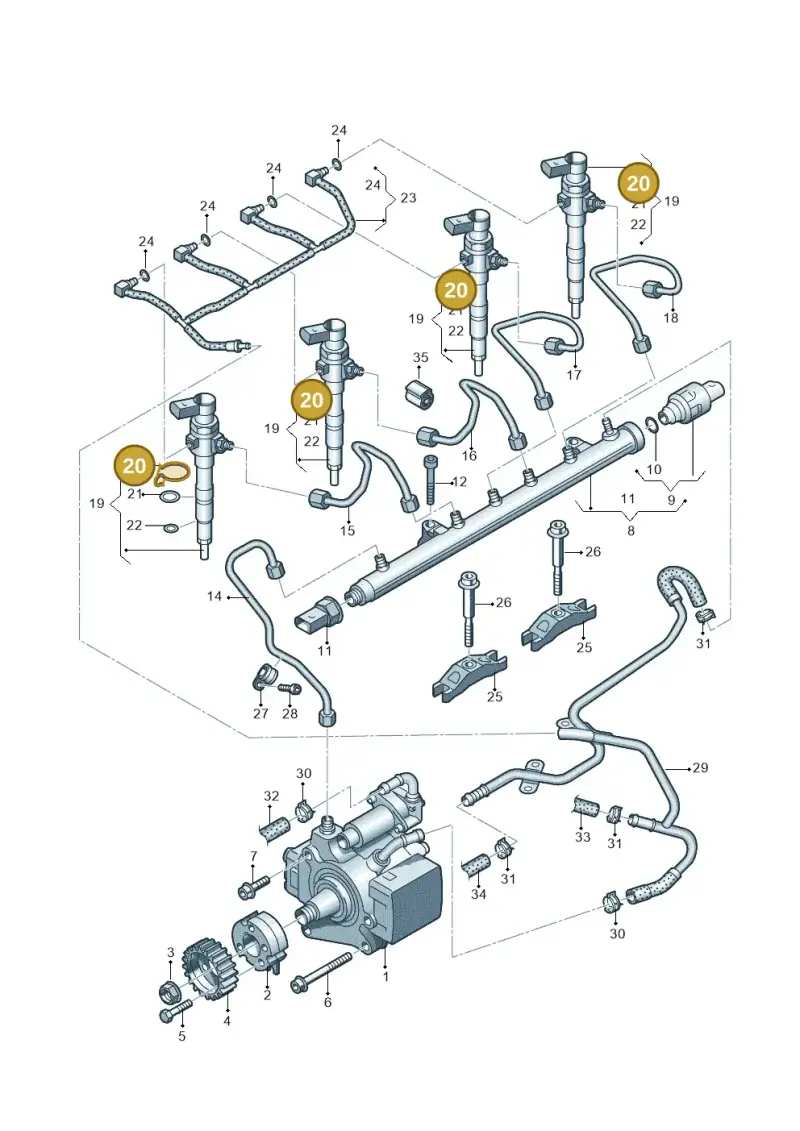03L130447 — Volkswagen Passat saloon (2010-2015) diagram 702130300, position 20