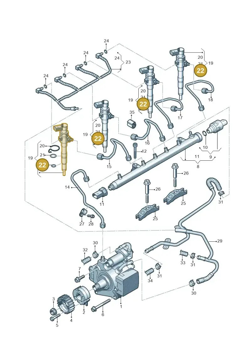 03L130519 — Volkswagen Passat saloon (2010-2015) diagram 702130300, position 22