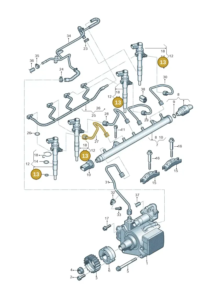 03L130519 — Volkswagen Caddy kombi (2015-2020) diagram 694130300, position 13