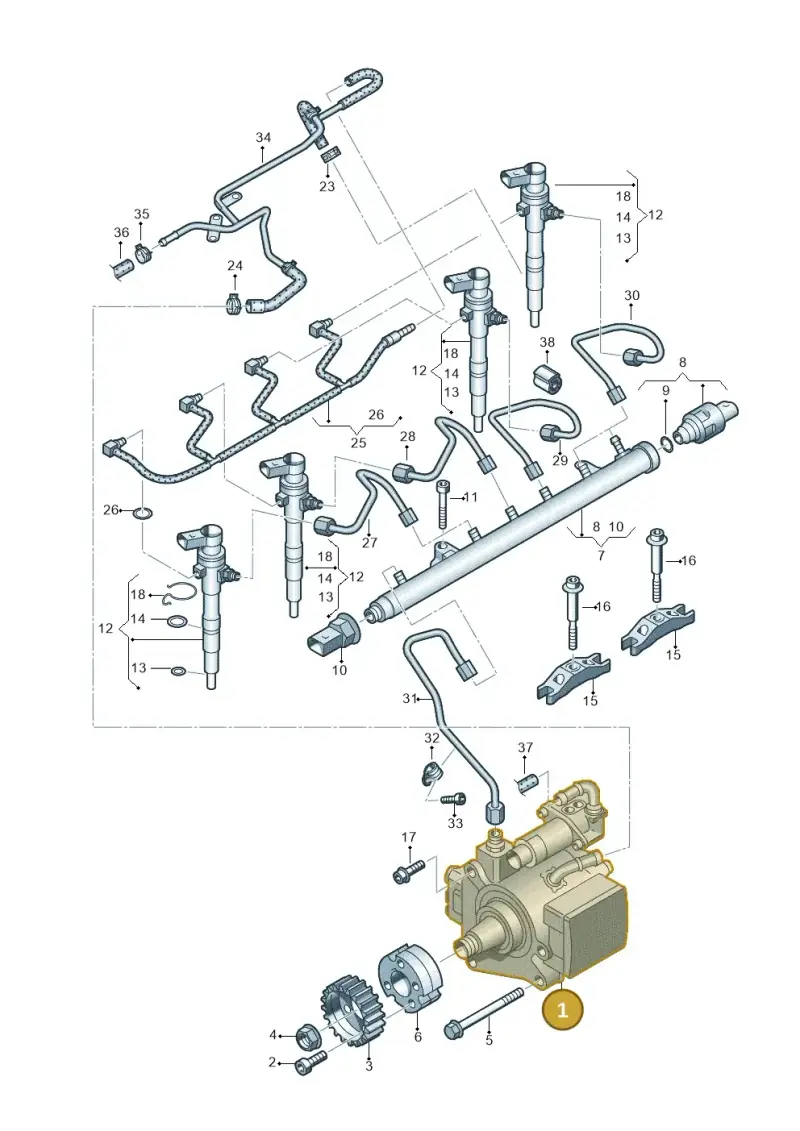 03L130755AL — Volkswagen Caddy kombi (2015-2020) diagram 694130300, position 1