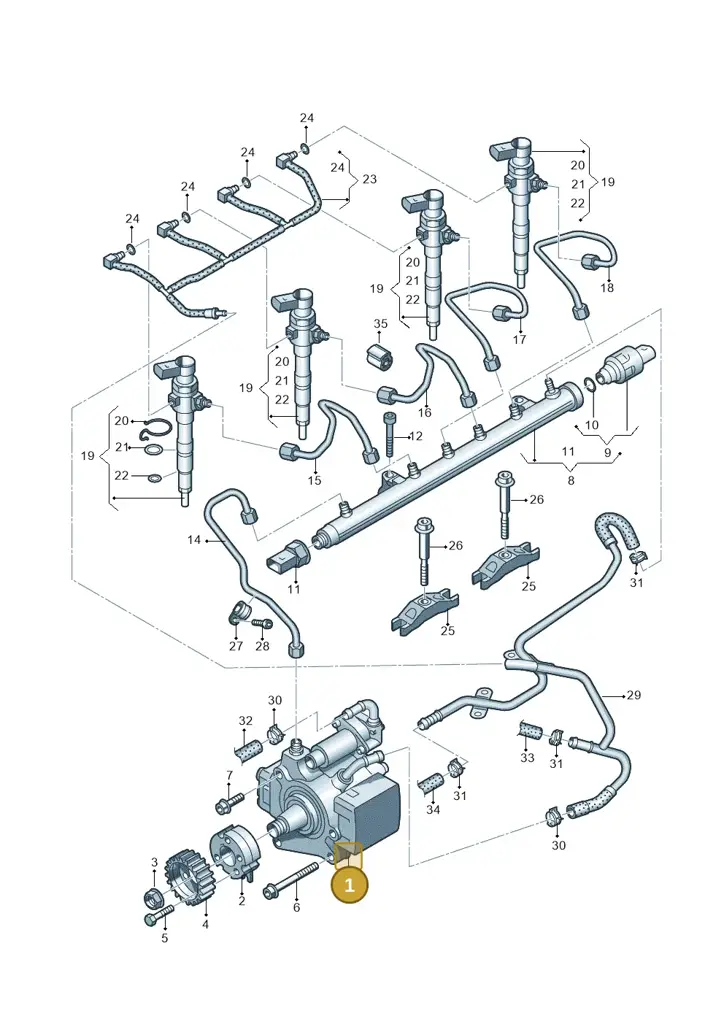 03L130755AN — Volkswagen Passat saloon (2010-2015) diagram 702130300, position 1