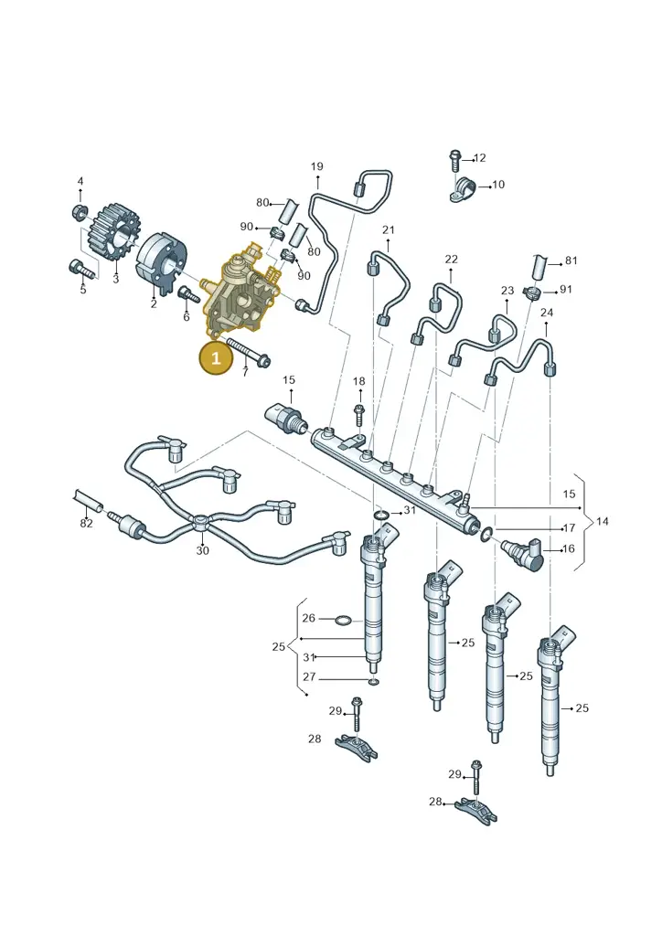 03L130851AX — Volkswagen Amarok twin cab (2012-2016) diagram 683130400, position 1