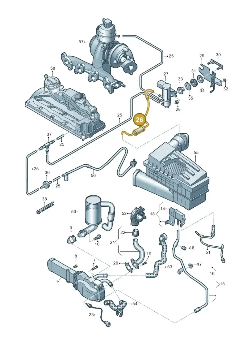 03L131055C — Volkswagen Jetta             "USA"05> (2005-) diagram 646131700, position 26