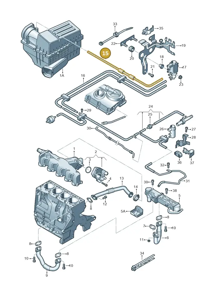03L131055CE — Volkswagen Caddy kombi (2015-2020) diagram 694131500, position 15