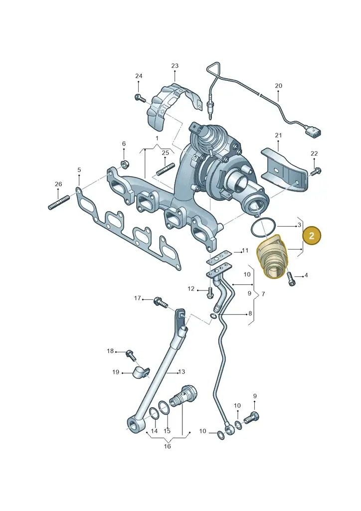 03L131111J — Volkswagen Caddy kombi (2015-2020) diagram 866145650, position 2