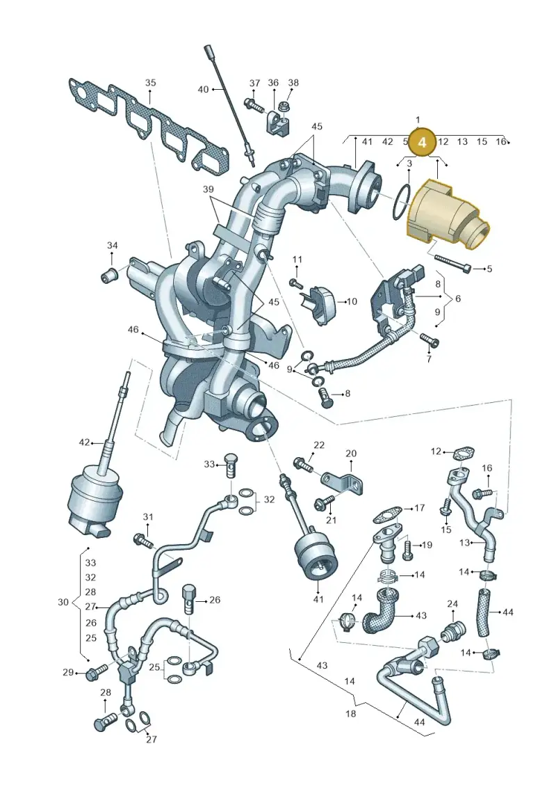 03L131111T — Volkswagen Caravelle (2015-2019) diagram 679145650, position 4