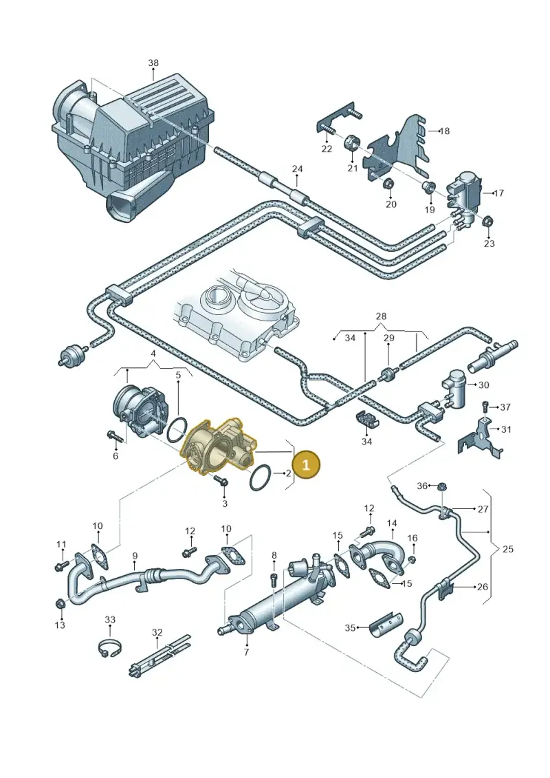 03L131501K — Volkswagen Golf estate (2009-2013) diagram 634131400, position 1