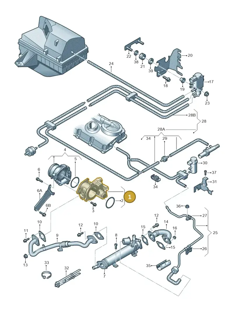 03L131501K — Volkswagen Scirocco 2.0 (2008-2014) diagram 663131850, position 1