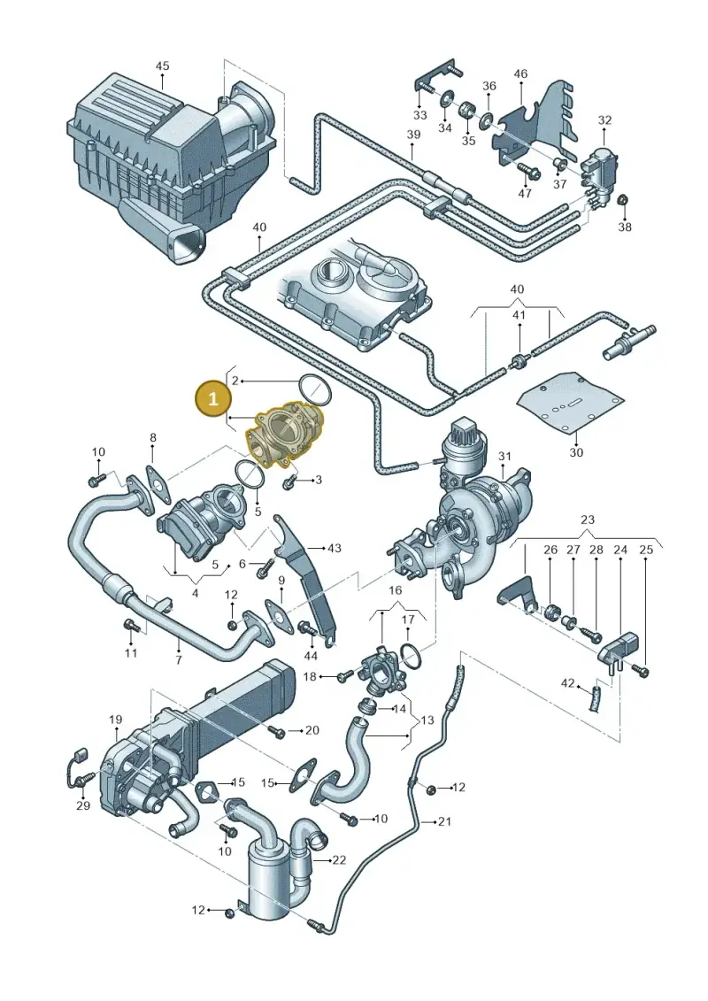 03L131501K — Volkswagen New beetle (2011-2016) diagram 649131450, position 1
