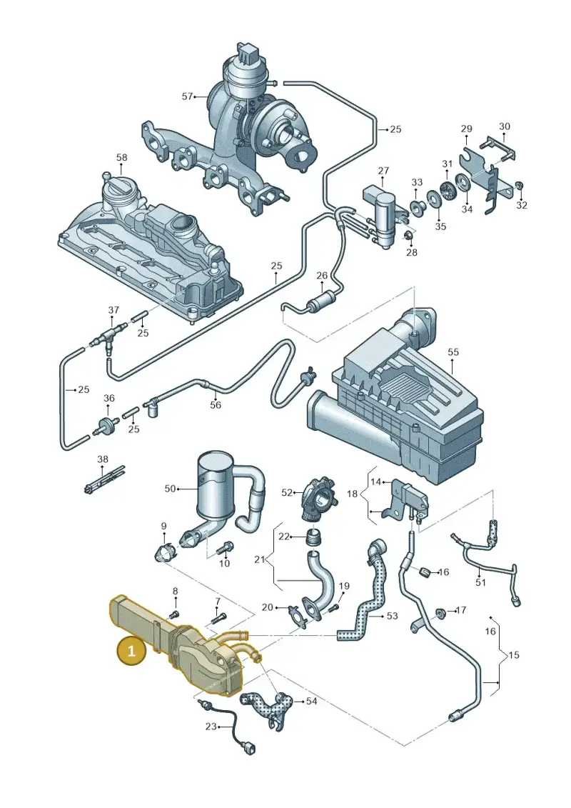03L131512AF — Volkswagen Jetta             "USA"05> (2005-) diagram 646131700, position 1