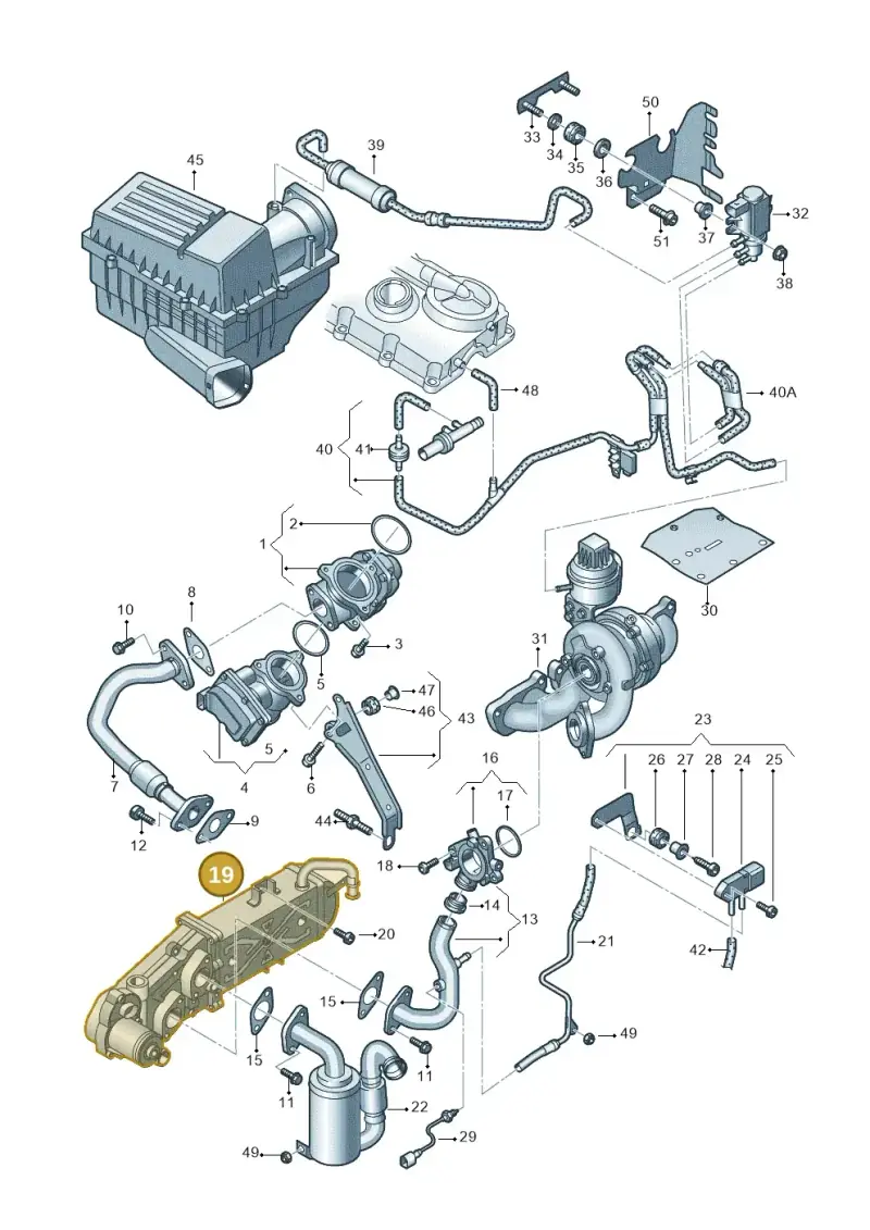 03L131512DR — Volkswagen New Passat (2011-2015) diagram 691131450, position 19