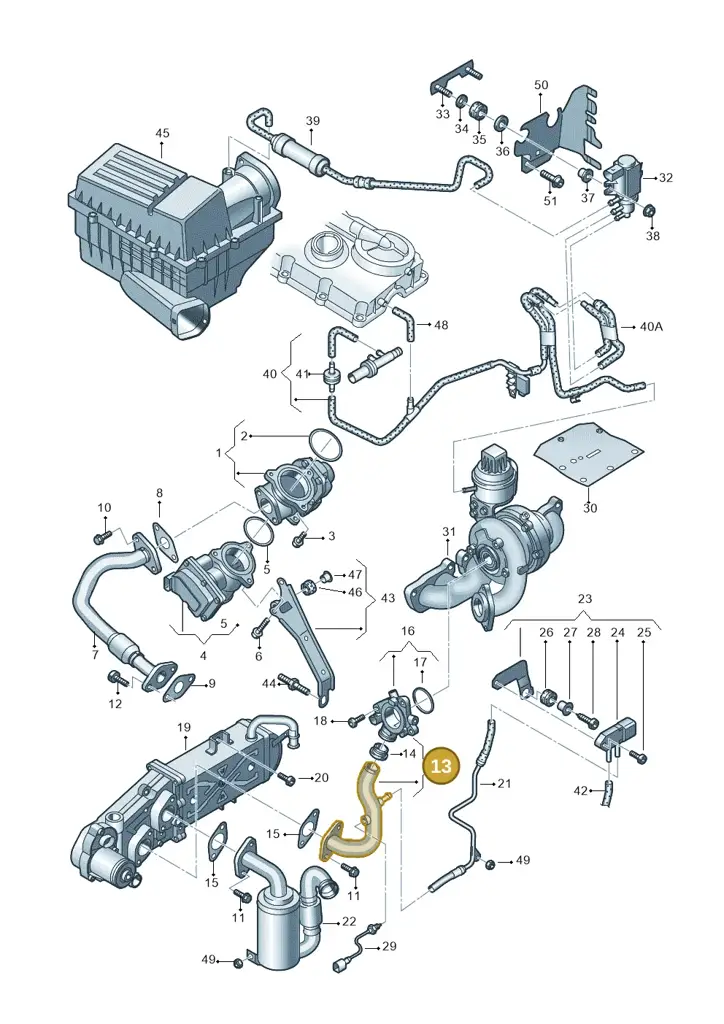 03L131521AE — Volkswagen New Passat (2011-2015) diagram 691131450, position 13
